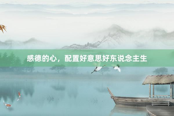 感德的心，配置好意思好东说念主生